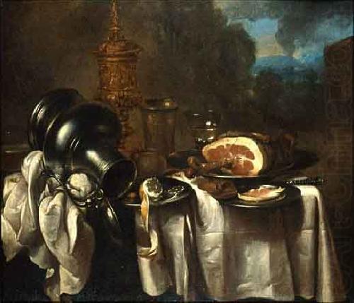 Still life with ham, Willem Claesz. Heda